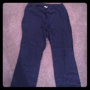 Ellen Tracy linen blend pants (Navy blue) XXL